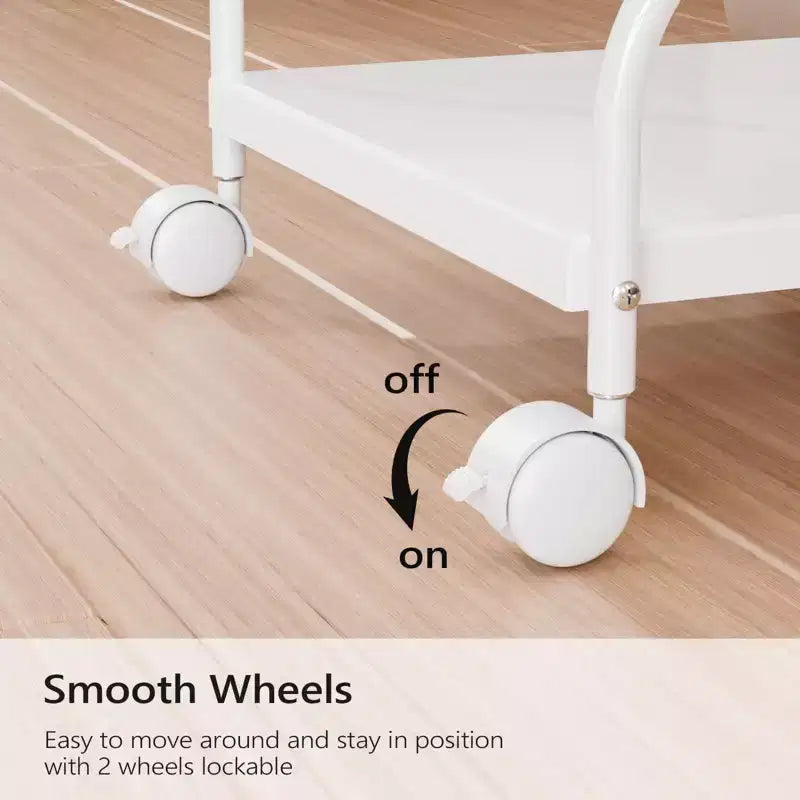 Chariot de pédicure portatif blanc avec baignoire pliante pour les pieds