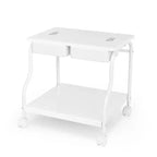 Chariot de pédicure portatif blanc avec baignoire pliante pour les pieds