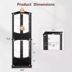 Vitrine d'angle avec lumières LED RVB, vitrine à 6 niveaux avec portes vitrées pour objets de collection, maison, bureau,