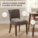 Lot de 2 chaises de salle à manger capitonnées modernes du milieu du siècle avec pieds en bois, chaises de cuisine en tissu avec dossier pour salle à manger ou restaurant