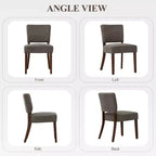Lot de 2 chaises de salle à manger capitonnées modernes du milieu du siècle avec pieds en bois, chaises de cuisine en tissu avec dossier pour salle à manger ou restaurant