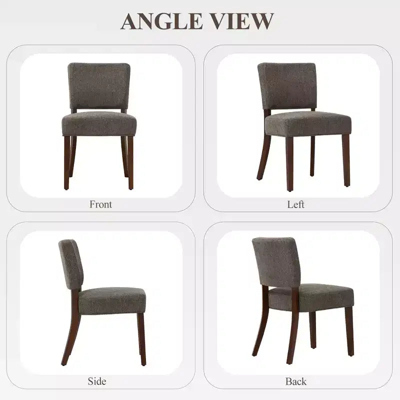 Lot de 2 chaises de salle à manger capitonnées modernes du milieu du siècle avec pieds en bois, chaises de cuisine en tissu avec dossier pour salle à manger ou restaurant