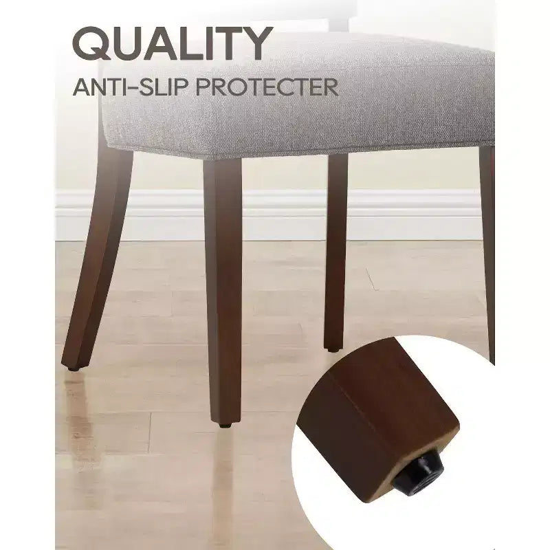 Lot de 2 chaises de salle à manger capitonnées modernes du milieu du siècle avec pieds en bois, chaises de cuisine en tissu avec dossier pour salle à manger ou restaurant