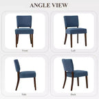 Lot de 2 chaises de salle à manger capitonnées modernes du milieu du siècle avec pieds en bois, chaises de cuisine en tissu avec dossier pour salle à manger ou restaurant