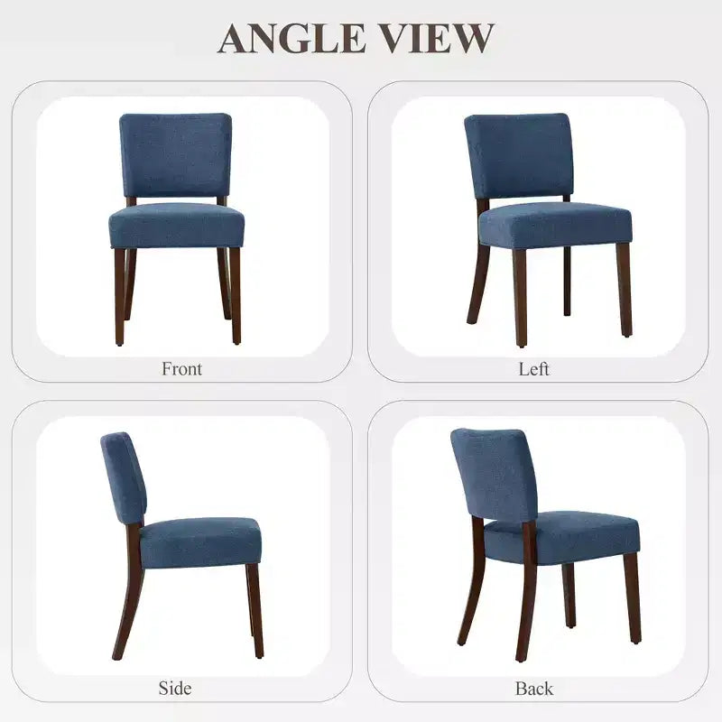 Lot de 2 chaises de salle à manger capitonnées modernes du milieu du siècle avec pieds en bois, chaises de cuisine en tissu avec dossier pour salle à manger ou restaurant