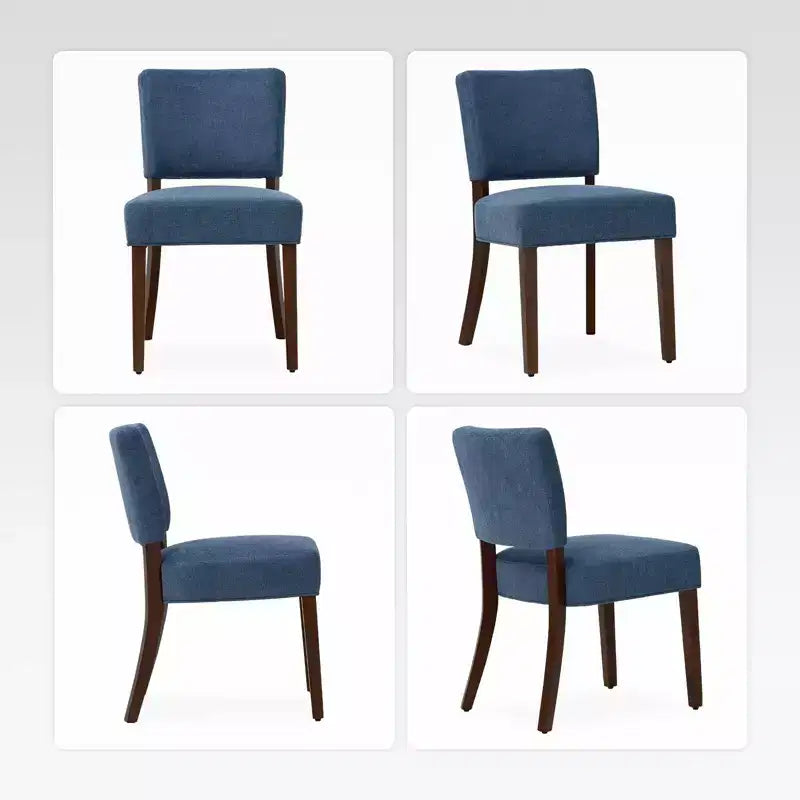 Lot de 2 chaises de salle à manger capitonnées modernes du milieu du siècle avec pieds en bois, chaises de cuisine en tissu avec dossier pour salle à manger ou restaurant