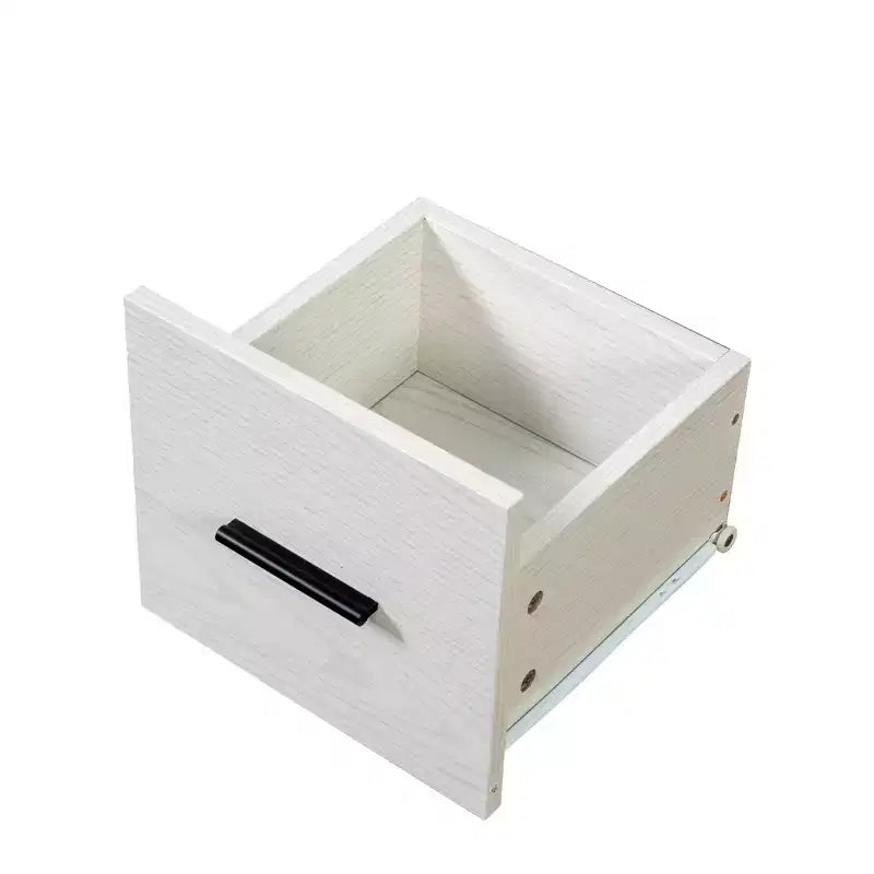 Bibliothèque de 200 cm de haut avec 9 casiers, panneau perforé et 3 tiroirs, grande étagère en bois, blanc