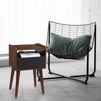 Table d'appoint moderne du milieu du siècle, table de chevet en bois, table d'appoint avec 2 niveaux de rangement, pour chambre à coucher, salon