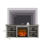 Meuble TV moderne pour téléviseurs jusqu'à 65 pouces avec cheminée électrique de 1400 W