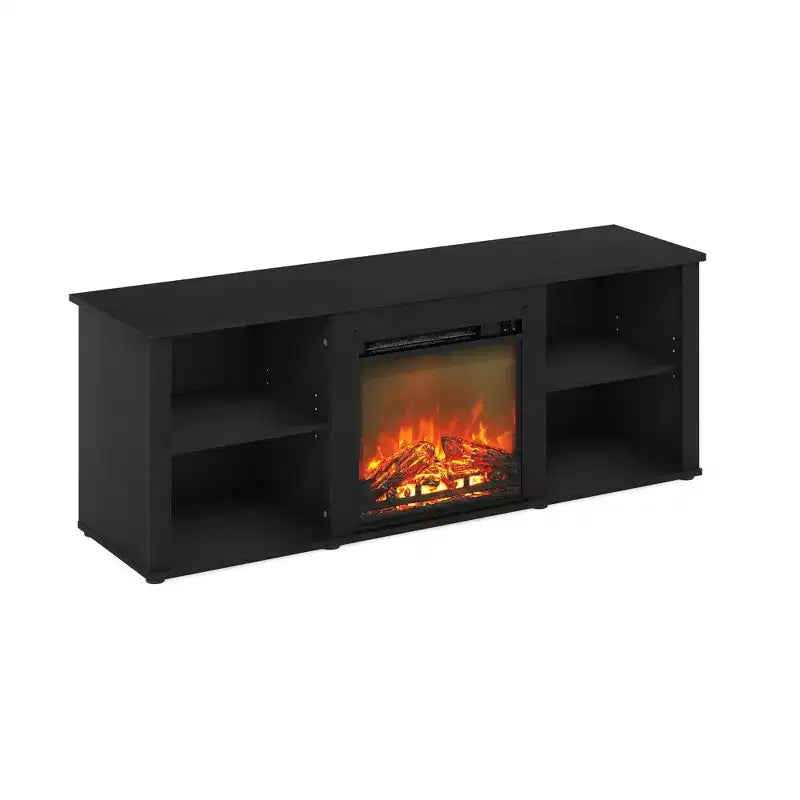 Meuble TV moderne pour téléviseurs jusqu'à 65 pouces avec cheminée électrique de 1400 W