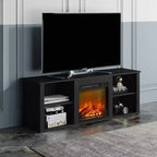 Meuble TV moderne pour téléviseurs jusqu'à 65 pouces avec cheminée électrique de 1400 W