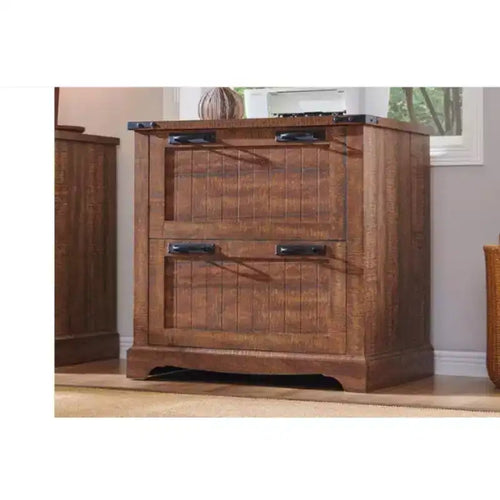 2 Drawer Farmhouse File Cabinet with Hanging File Folders for A4/Letter/Legal Size Documents, 30 Wood Lateral Filing Cabinet for Home Office