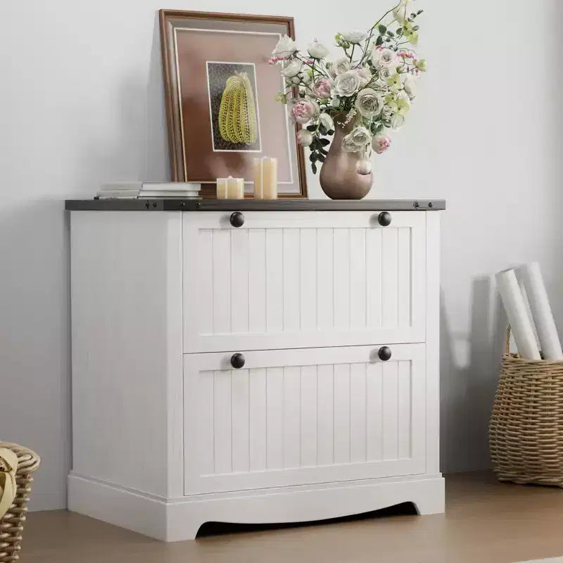Classeur de style rustique à 2 tiroirs avec dossiers suspendus pour documents A4/lettre/légal, classeur latéral en bois de 30 pouces pour bureau à domicile