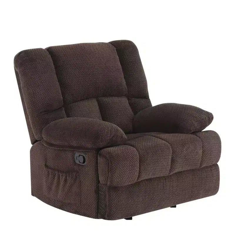 Fauteuil inclinable à bascule surdimensionné en chocolat pour le salon des adultes