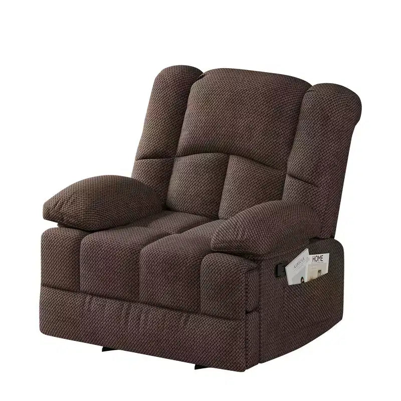 Fauteuil inclinable à bascule surdimensionné en chocolat pour le salon des adultes