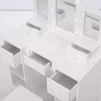 Coiffeuses pour enfants avec lumières, table de maquillage pour enfants, 3 miroirs et tiroir, coiffeuse princesse en bois, coiffeuse pour tout-petits