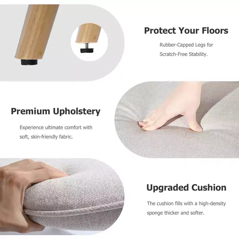 Fauteuil d'appoint à dossier haut et pieds en bois, avec revêtement capitonné, pour salon ou chambre à coucher