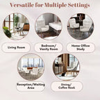 Fauteuil d'appoint à dossier haut et pieds en bois, avec revêtement capitonné, pour salon ou chambre à coucher