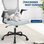 Fauteuil de bureau ergonomique haut de gamme en maille grise - Hauteur réglable, accoudoirs relevables et support lombaire - Siège pivotant confortable pour la maison, le jeu et le travail