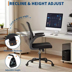 Fauteuil de bureau ergonomique haut de gamme en maille grise - Hauteur réglable, accoudoirs relevables et support lombaire - Siège pivotant confortable pour la maison, le jeu et le travail