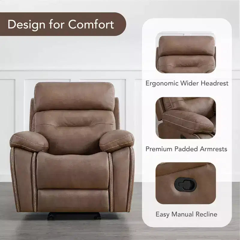 Fauteuil inclinable, planeur et bascule manuel pour salon