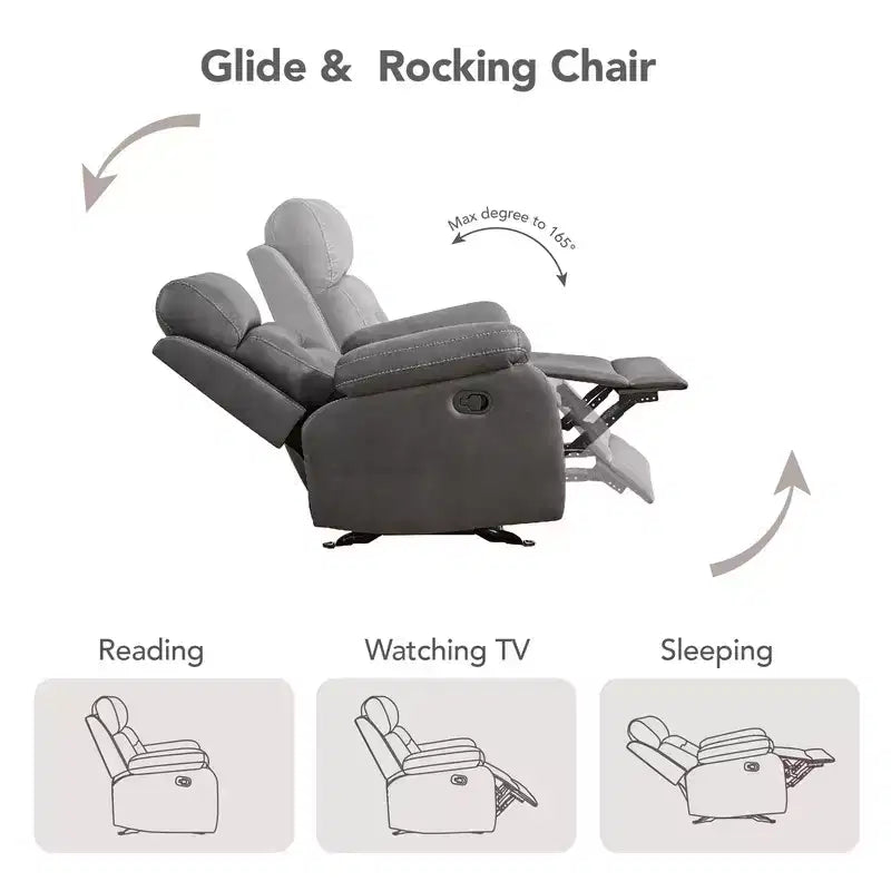 Fauteuil inclinable, planeur et bascule manuel pour salon