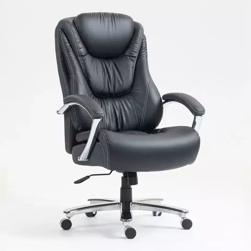 Chaise de bureau inclinable réglable à dossier haut, chaise pivotante en PU/lin de coton pour bureau, étude, studio