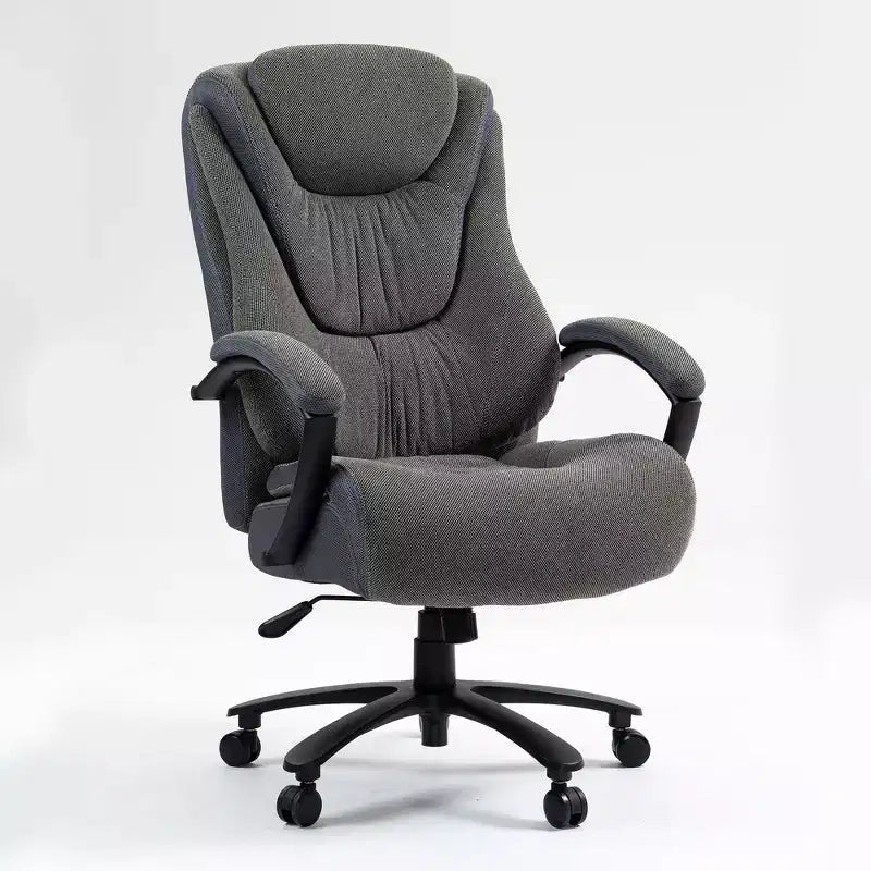 Chaise de bureau inclinable réglable à dossier haut, chaise pivotante en PU/lin de coton pour bureau, étude, studio