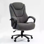 Chaise de bureau inclinable réglable à dossier haut, chaise pivotante en PU/lin de coton pour bureau, étude, studio