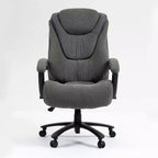 Chaise de bureau inclinable réglable à dossier haut, chaise pivotante en PU/lin de coton pour bureau, étude, studio