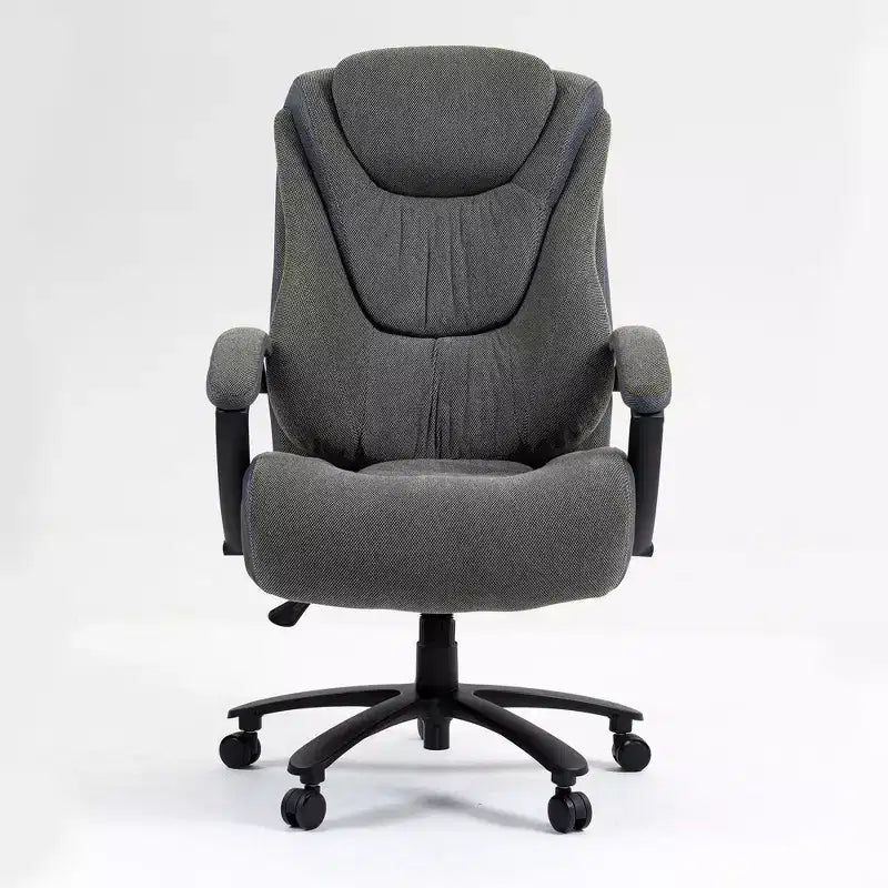 Chaise de bureau inclinable réglable à dossier haut, chaise pivotante en PU/lin de coton pour bureau, étude, studio