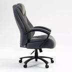 Chaise de bureau inclinable réglable à dossier haut, chaise pivotante en PU/lin de coton pour bureau, étude, studio