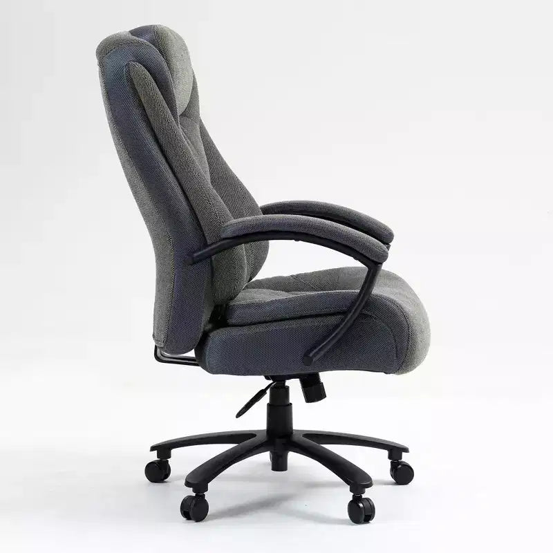 Chaise de bureau inclinable réglable à dossier haut, chaise pivotante en PU/lin de coton pour bureau, étude, studio