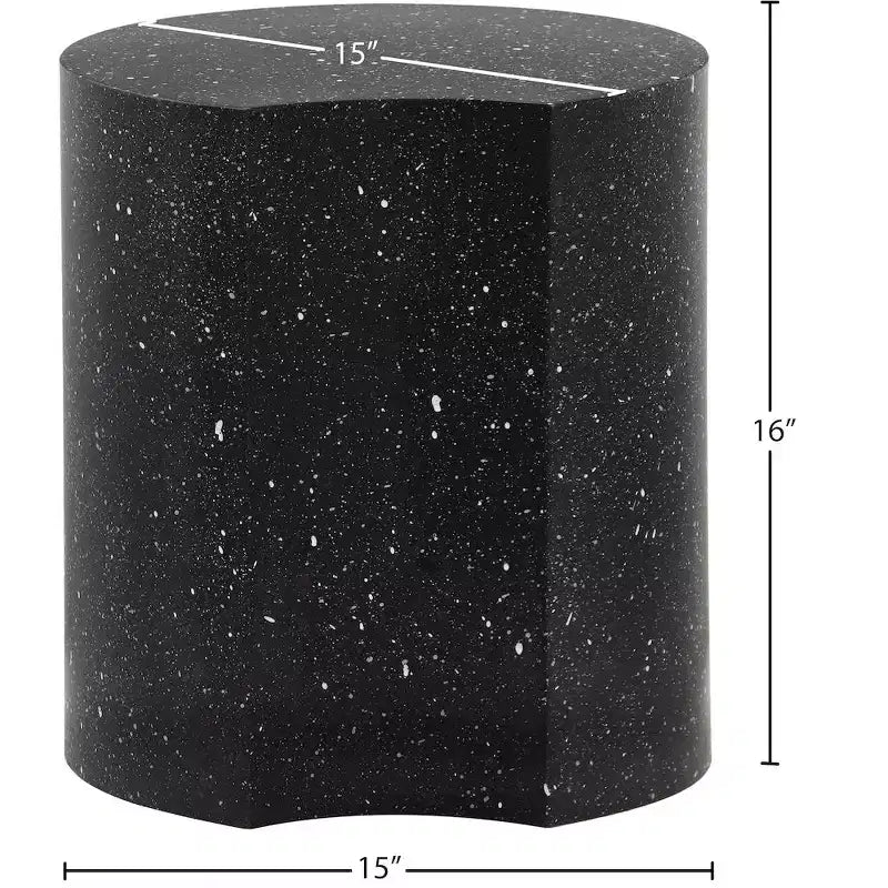 Table d'appoint Dimple Black Iron, Table d'appoint modulaire en terrazzo, Design gigogne contemporain