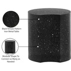 Table d'appoint Dimple Black Iron, Table d'appoint modulaire en terrazzo, Design gigogne contemporain