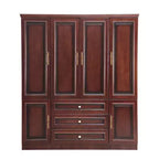 Keloyid Seusar Cherry Wood 61.42 in. Armoire with 3 Drawers, Shelves and Hanging Rod