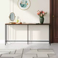 Homy Casa Narrow Console Table with Charging Station and Metal Frame for Entryway or Living Room