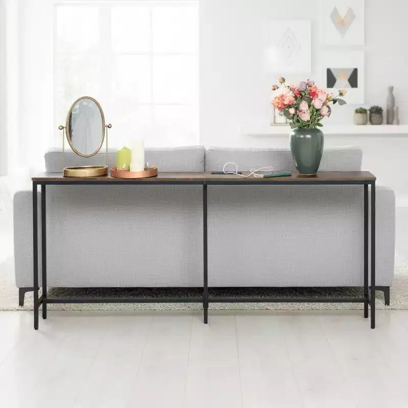 Console avec station de charge et cadre métallique pour entrée ou salon