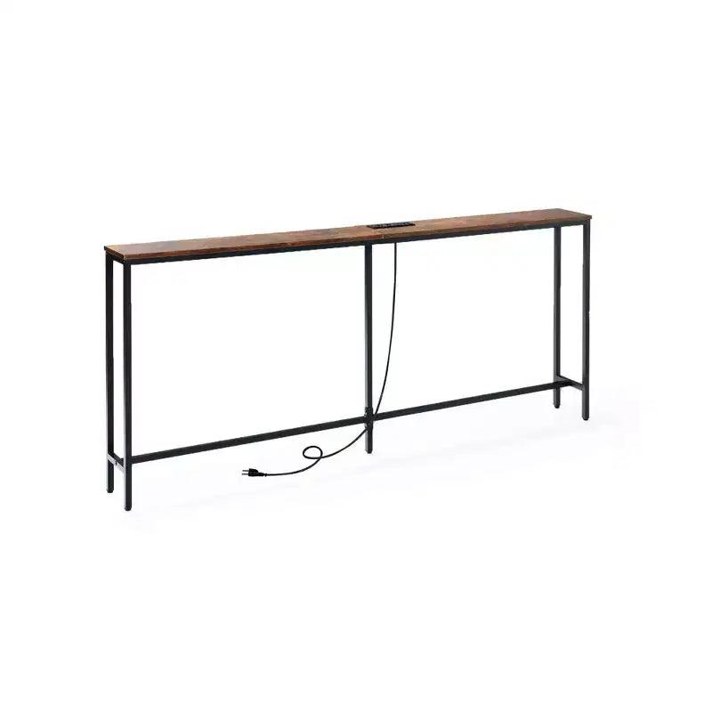 Console avec station de charge et cadre métallique pour entrée ou salon