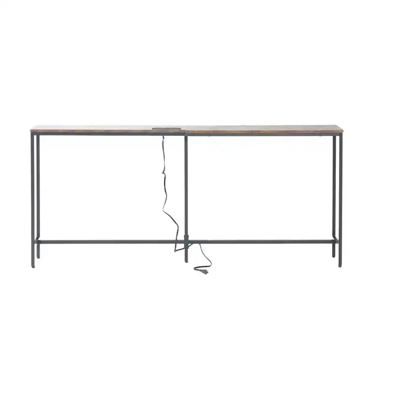 Console avec station de charge et cadre métallique pour entrée ou salon