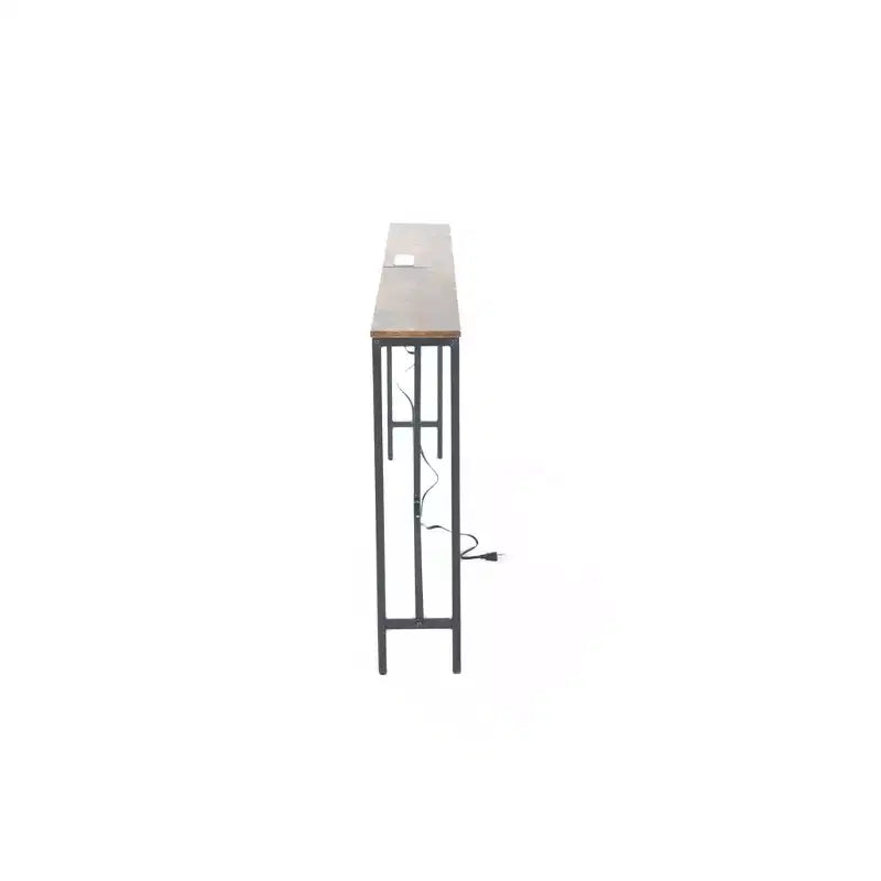 Console avec station de charge et cadre métallique pour entrée ou salon