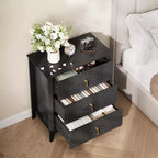 Commode cannelée de 54 pouces de large, commode en bois à 7 tiroirs pour chambre à coucher, commode moderne, armoire de rangement pour salon, couloir