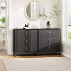 Commode cannelée de 54 pouces de large, commode en bois à 7 tiroirs pour chambre à coucher, commode moderne, armoire de rangement pour salon, couloir