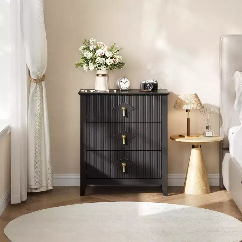 Commode cannelée de 54 pouces de large, commode en bois à 7 tiroirs pour chambre à coucher, commode moderne, armoire de rangement pour salon, couloir