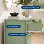 Commode cannelée de 54 pouces de large, commode en bois à 7 tiroirs pour chambre à coucher, commode moderne, armoire de rangement pour salon, couloir