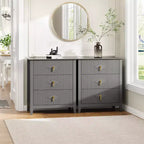 Commode cannelée de 54 pouces de large, commode en bois à 7 tiroirs pour chambre à coucher, commode moderne, armoire de rangement pour salon, couloir