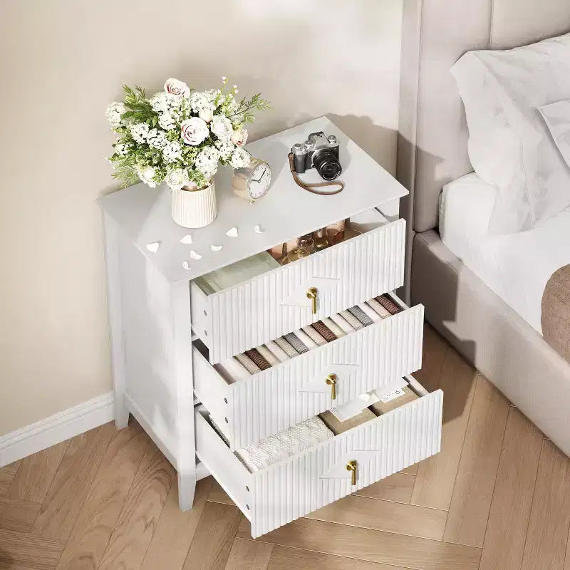 Commode cannelée de 54 pouces de large, commode en bois à 7 tiroirs pour chambre à coucher, commode moderne, armoire de rangement pour salon, couloir