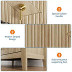 Commode cannelée de 54 pouces de large, commode en bois à 7 tiroirs pour chambre à coucher, commode moderne, armoire de rangement pour salon, couloir