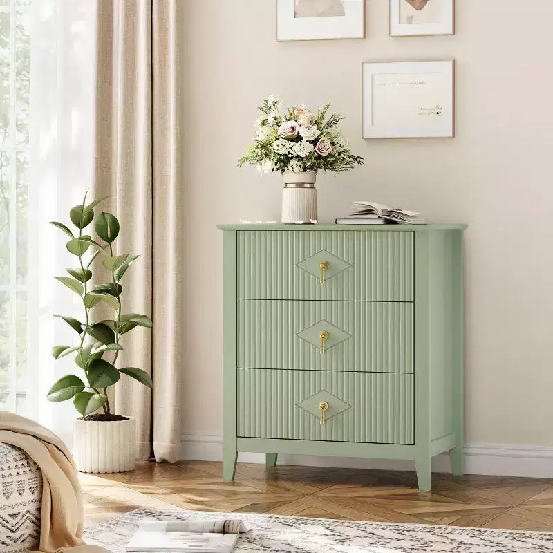 Commode cannelée de 54 pouces de large, commode en bois à 7 tiroirs pour chambre à coucher, commode moderne, armoire de rangement pour salon, couloir