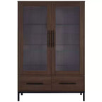 Meuble de rangement 152 cm avec 2 portes et 1 tiroir, meuble autoportant pour salon, salle à manger et bureau